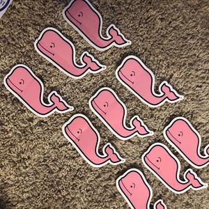 10 pink whale stickers + 1 southern tide sticker